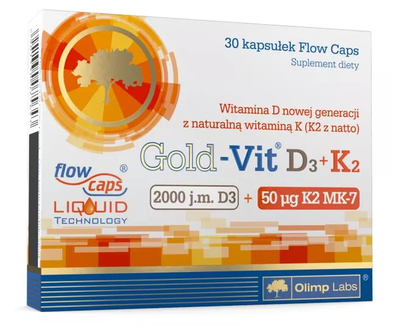 Gold-Vit 2000 j.m. D3 + K2 30kaps. - Zdjęcie główne