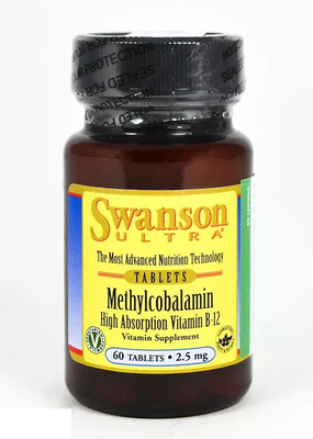 Swanson - Methylcobalamin High Absorption Vitamin B12 2,5mg 60tab. do ssania - Zdjęcie główne